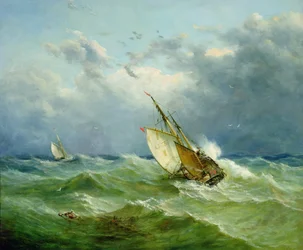 Lowestoft Trawler in Rough Weather